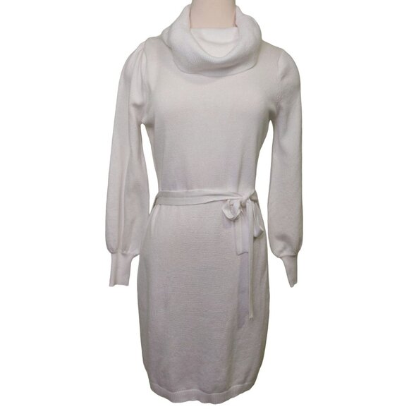 Sam Edelman White Cowl Neck Sweater Dress White Size Medium Chic Fall/Winter - Picture 5 of 15